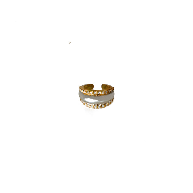 Crystal Combi EarCuff Silver
