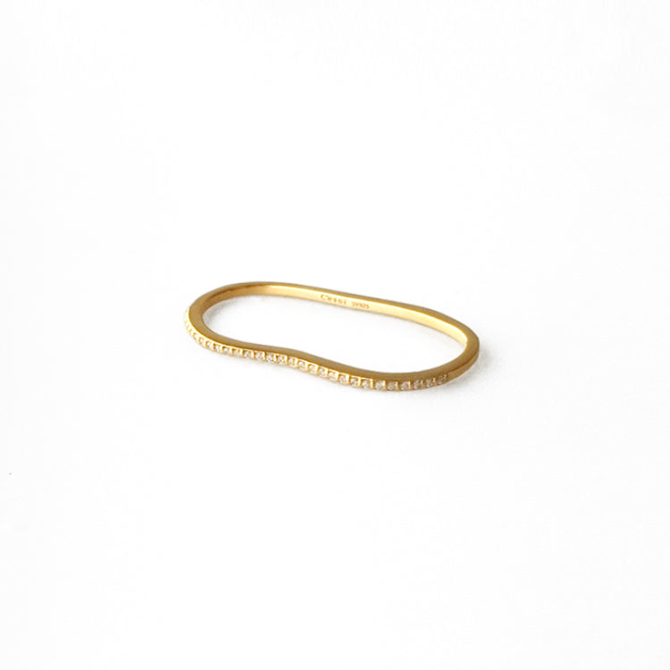 2Finger Crystal Ring Gold