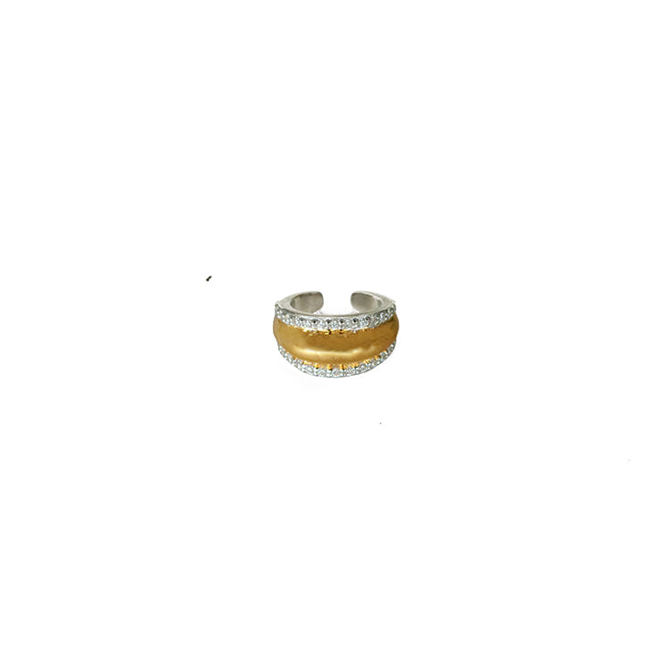 Crystal Combi EarCuff Gold