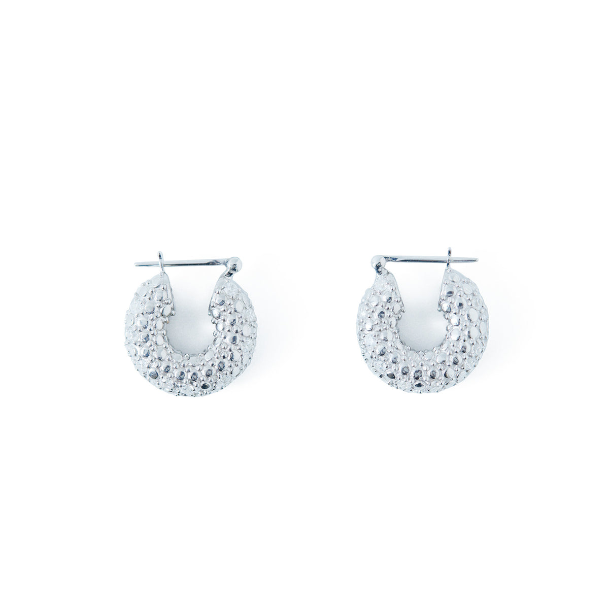 Crystal Pave Hoop Pierce Silver