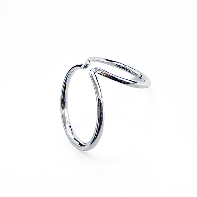 Double ring earcuff Silver