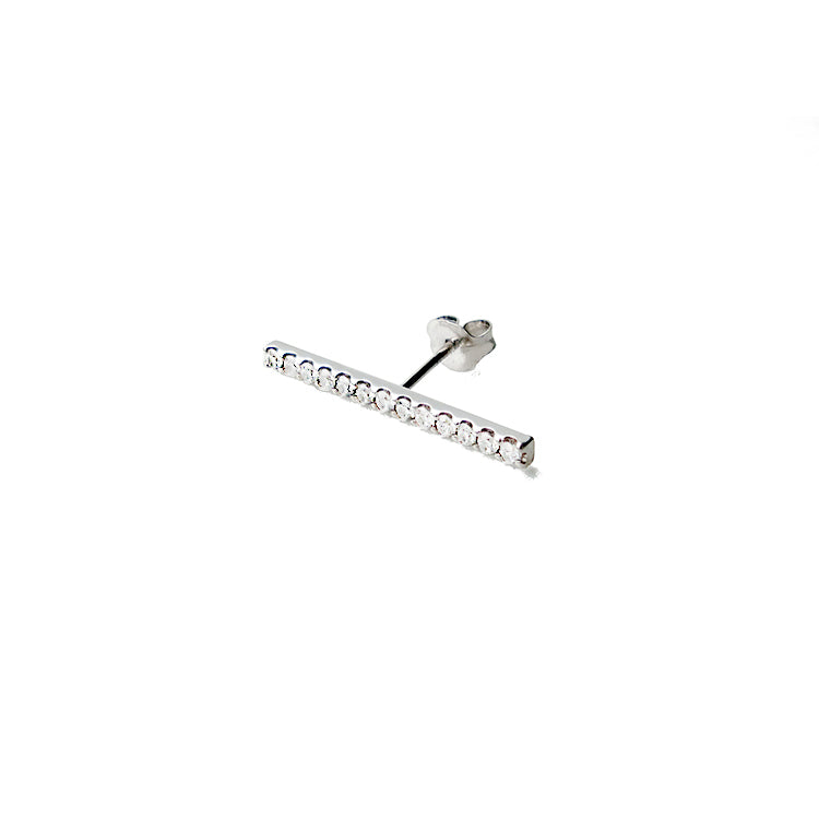 Crystal Bar Pierce Silver