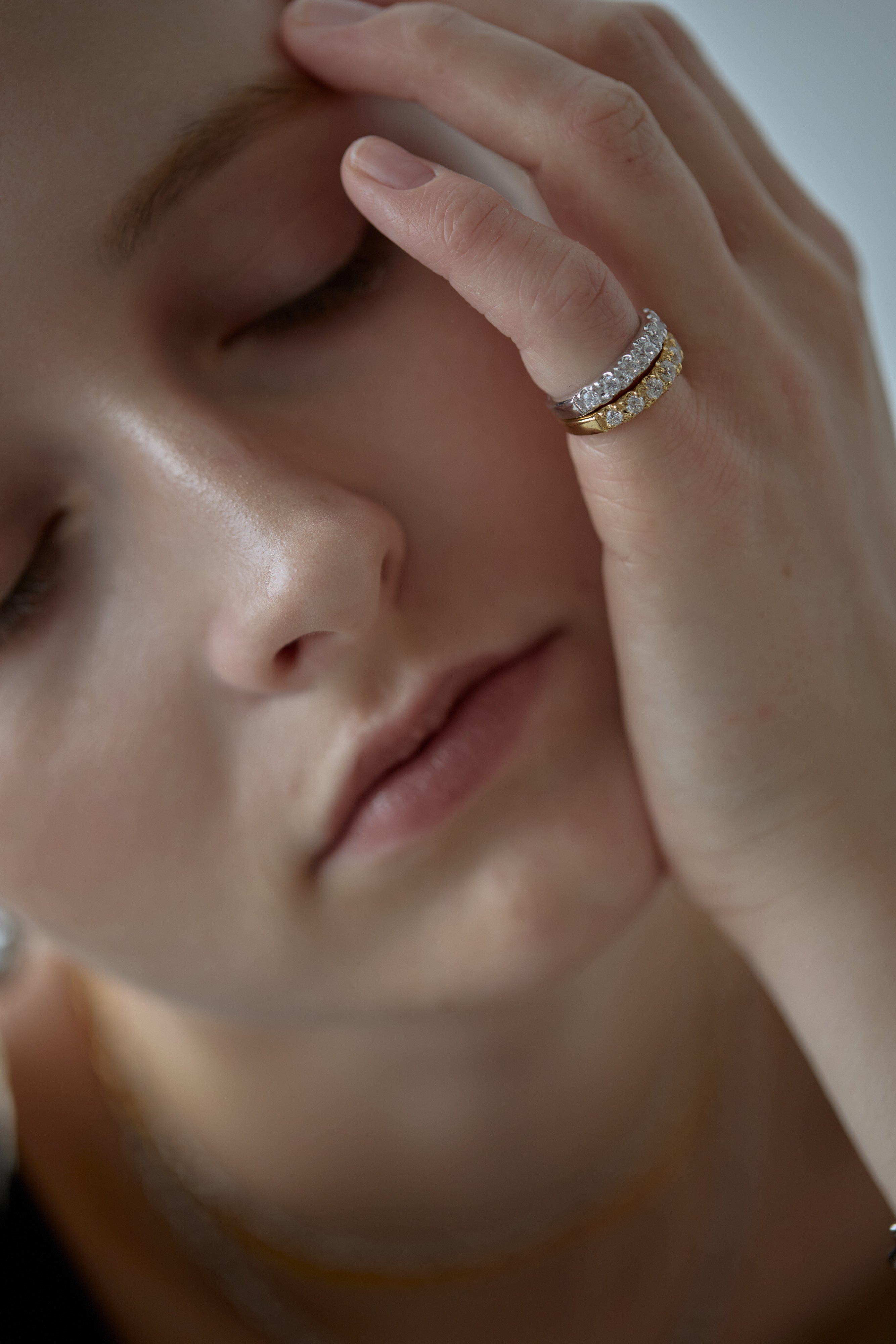 Crystal Pinky Ring Gold