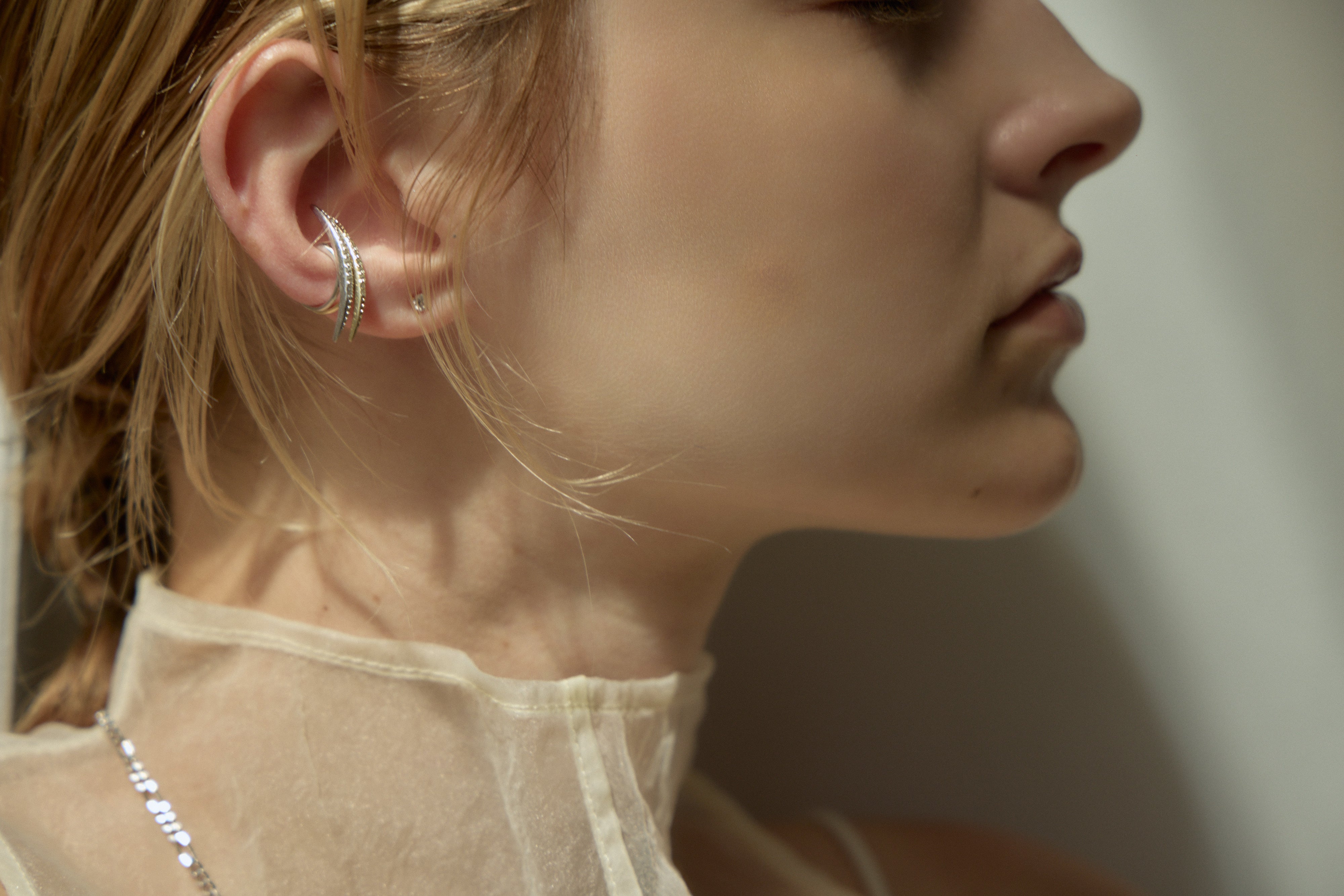 Tiny Crystal Pierce Gold