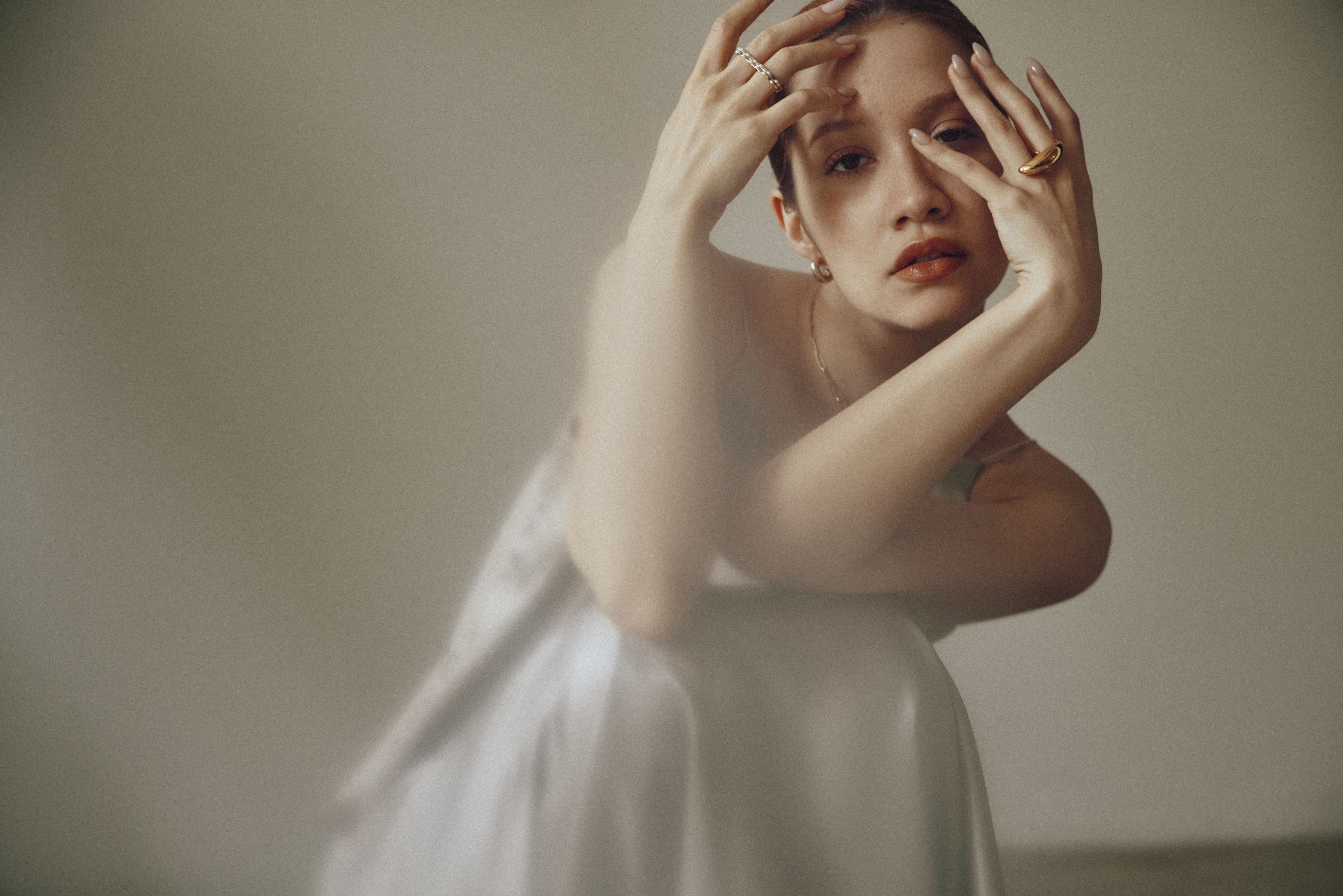 2Finger Pearl Ring Gold