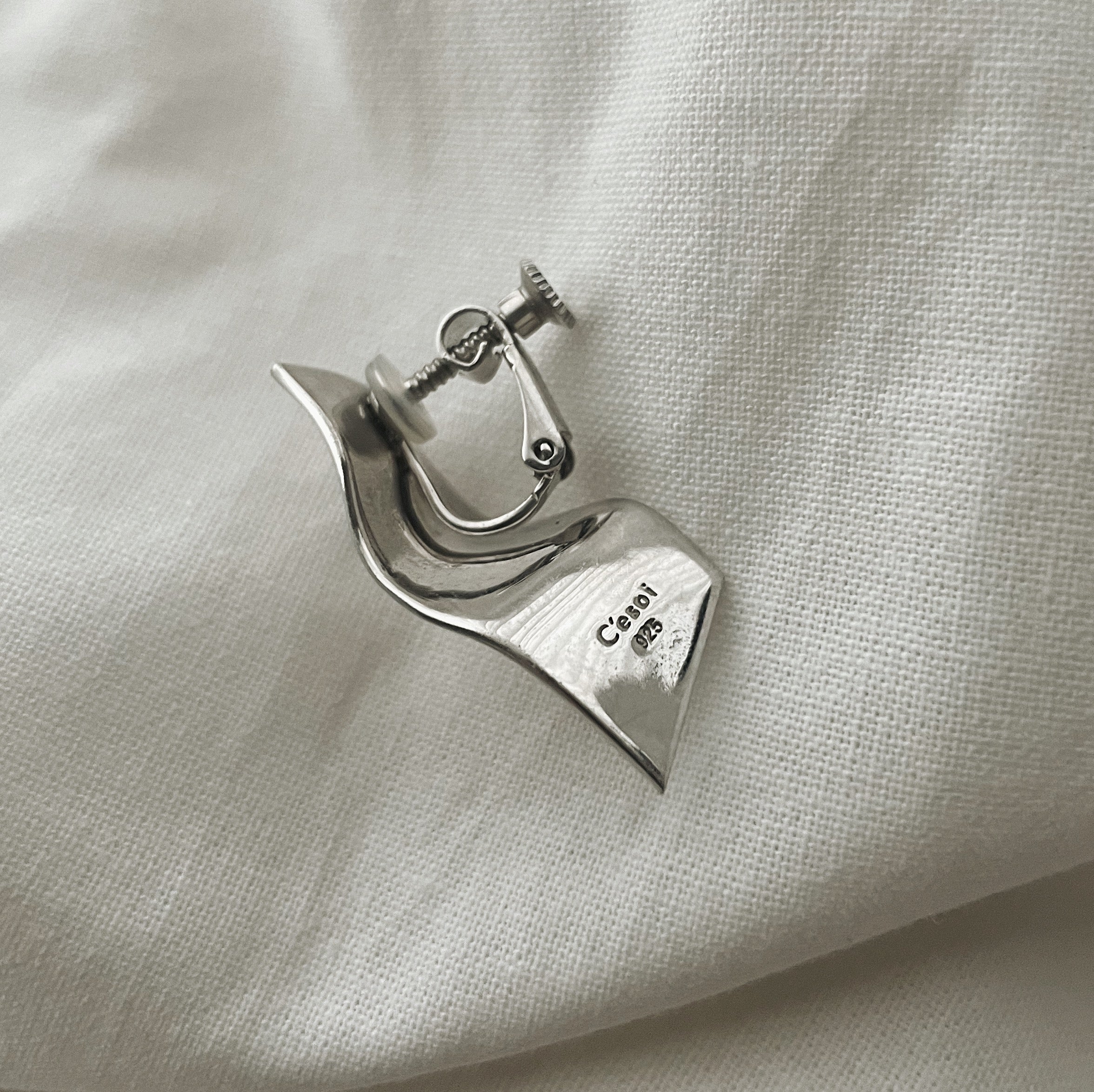 Design Plate Earring Silver