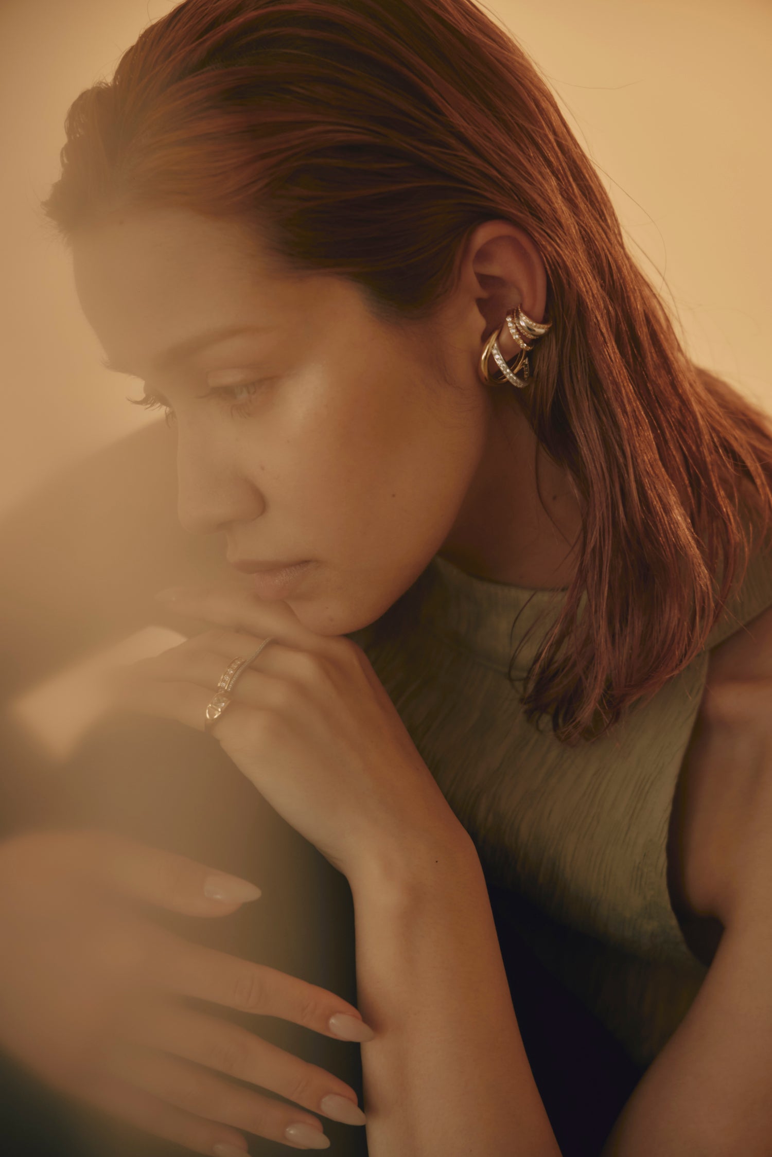 Crystal Combi EarCuff Silver