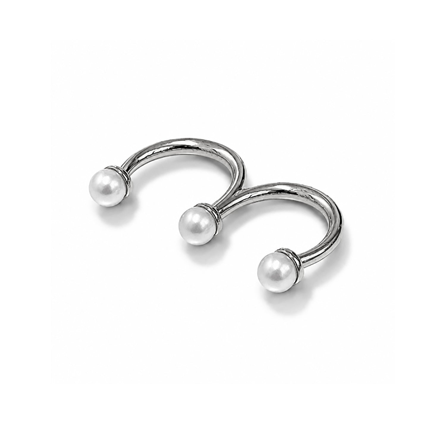 Half Finger Pearl Ring Silver