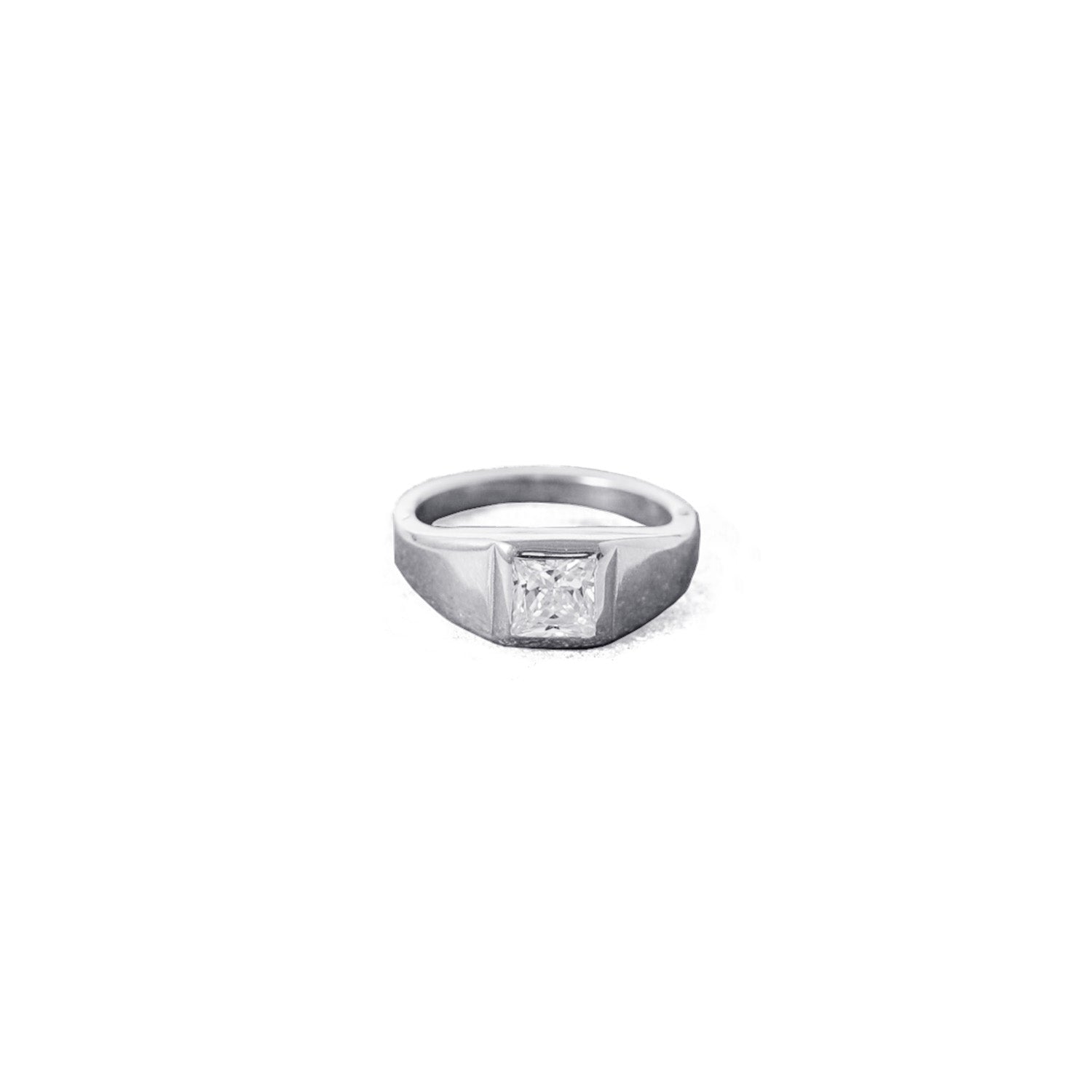 Square Stone Pinky  Ring Silver