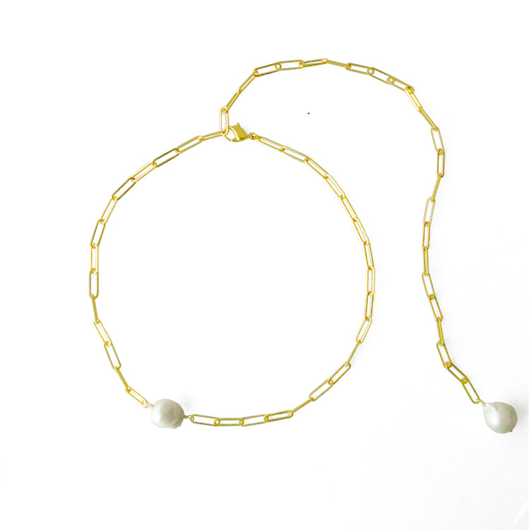 Back Design Necklace(Pearl) Chain Choker Necklace