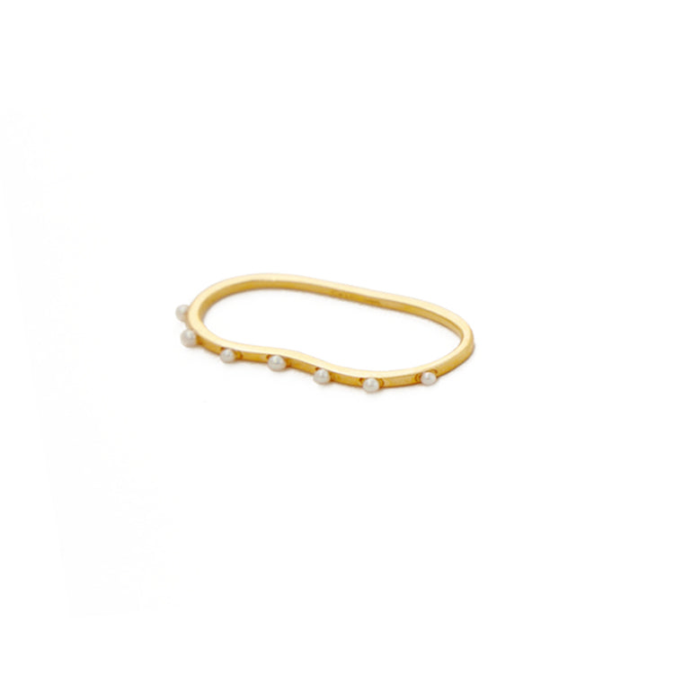 2Finger Pearl Ring Gold