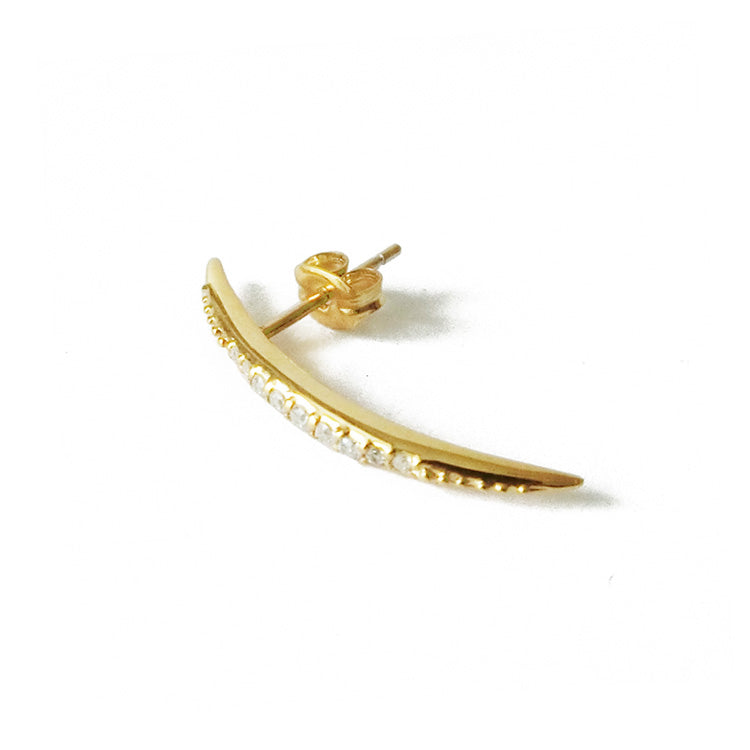 Thin Curve Pierce Crystal Gold