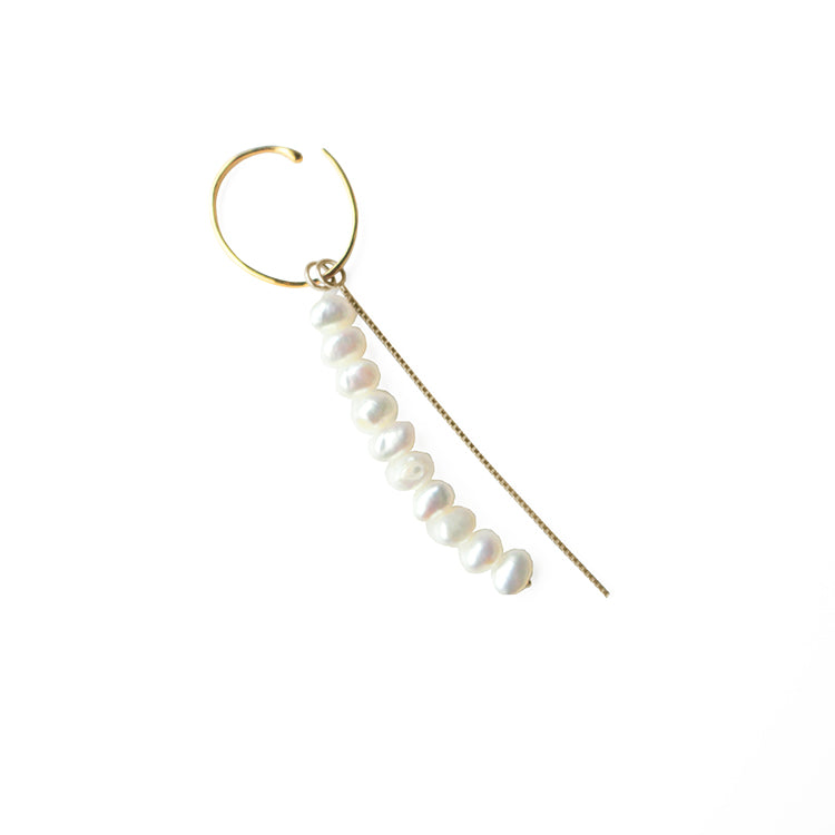 Custom EarCuff (Long Pearl Gold)