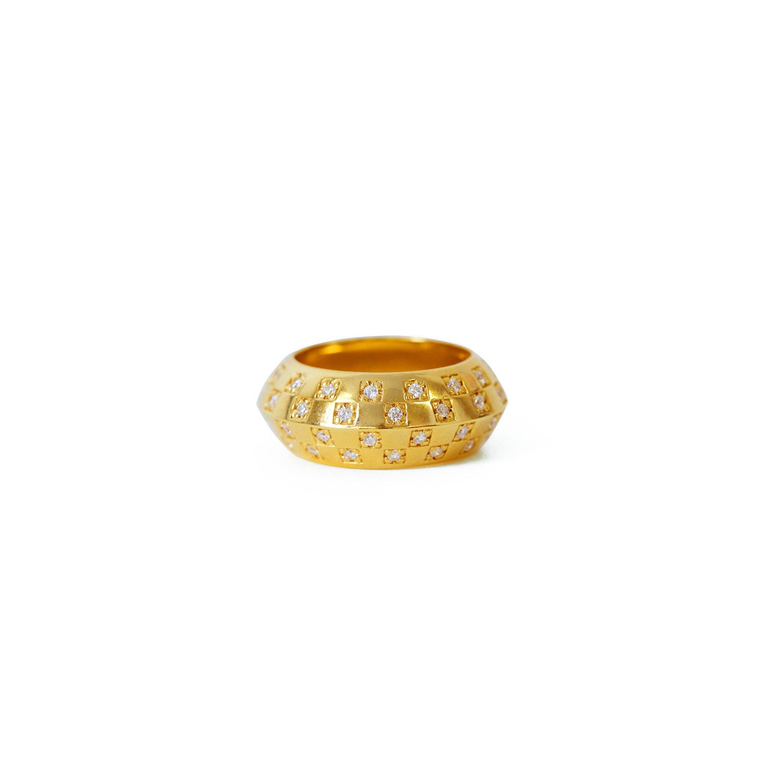 Lattice Crystal Ring Gold