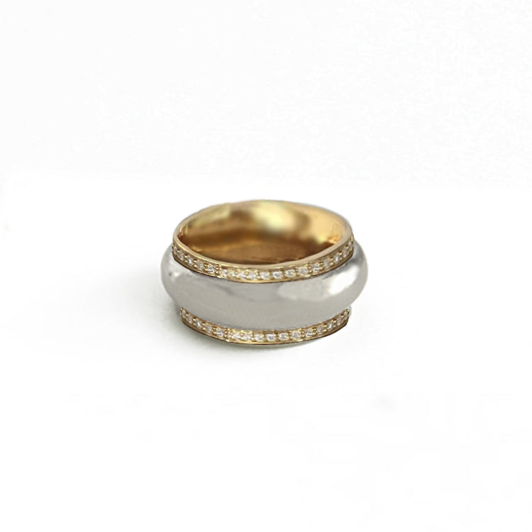 Crystal Combi Ring Silver