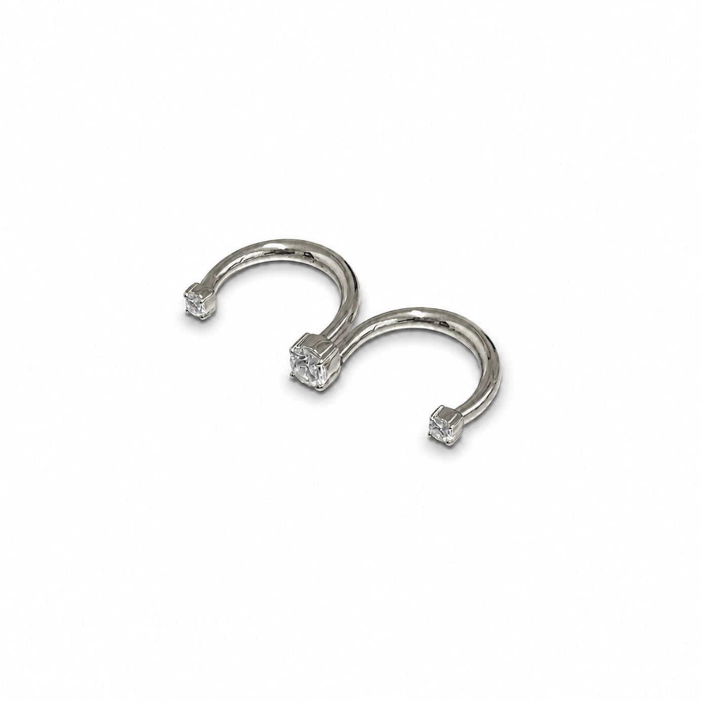Half Finger Crystal Ring Silver