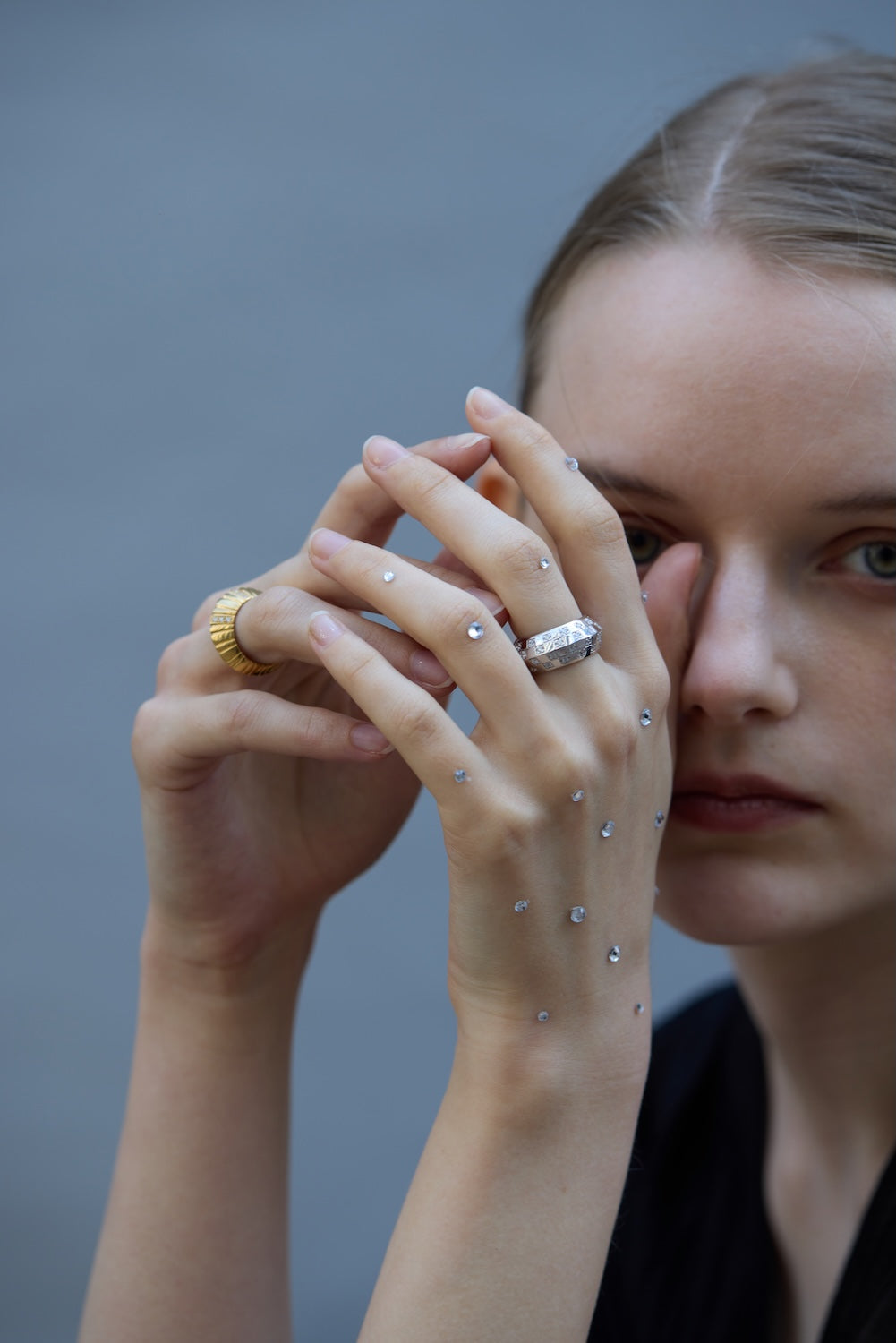 Lattice Crystal Ring Silver