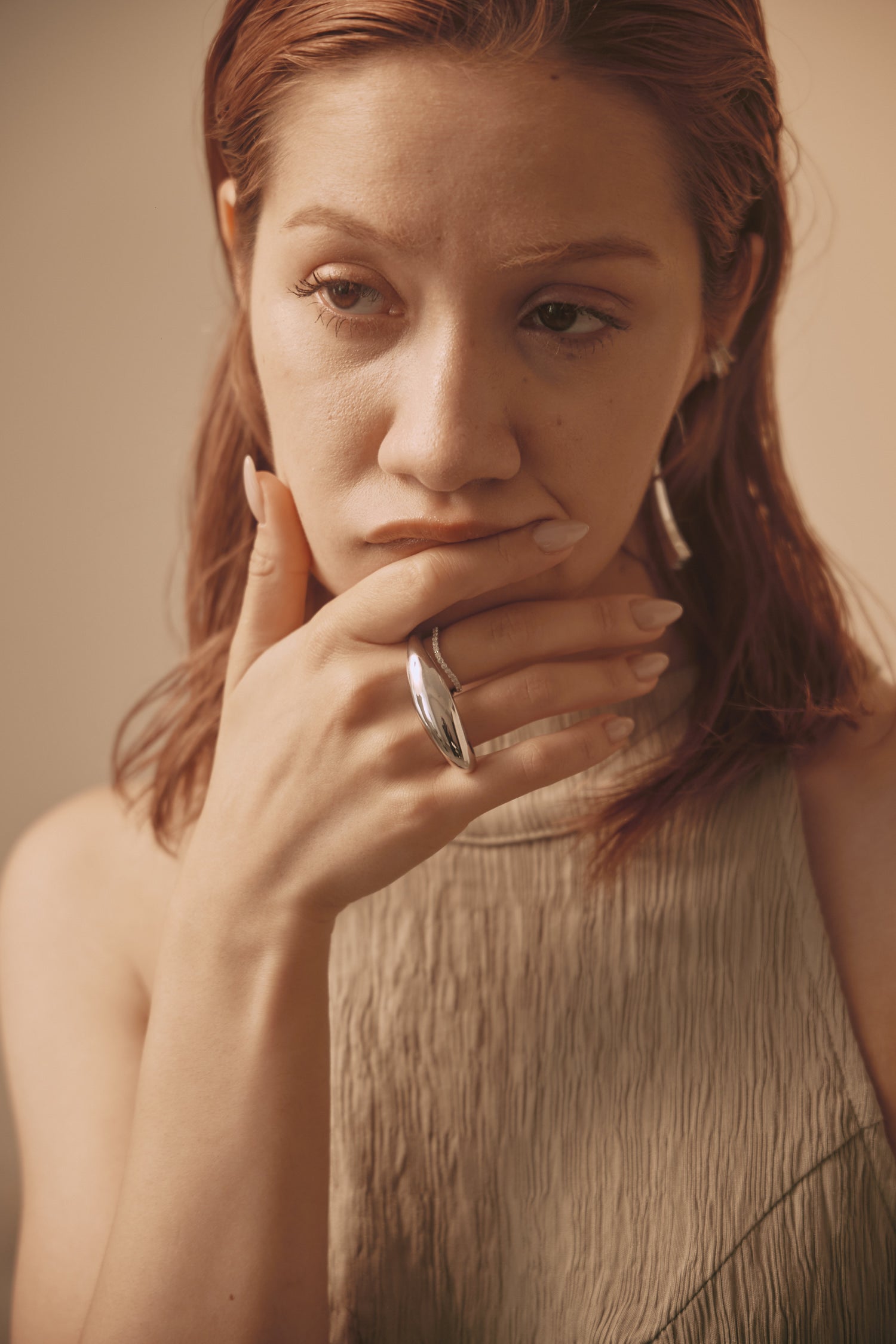 2Finger silhouette Ring Silver