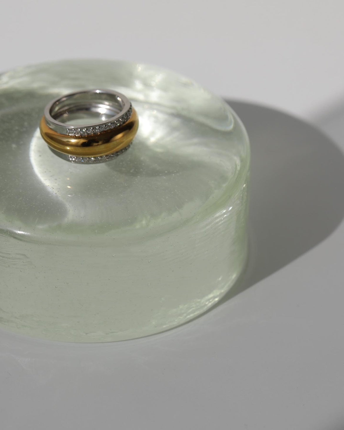 Crystal Combi Ring Gold