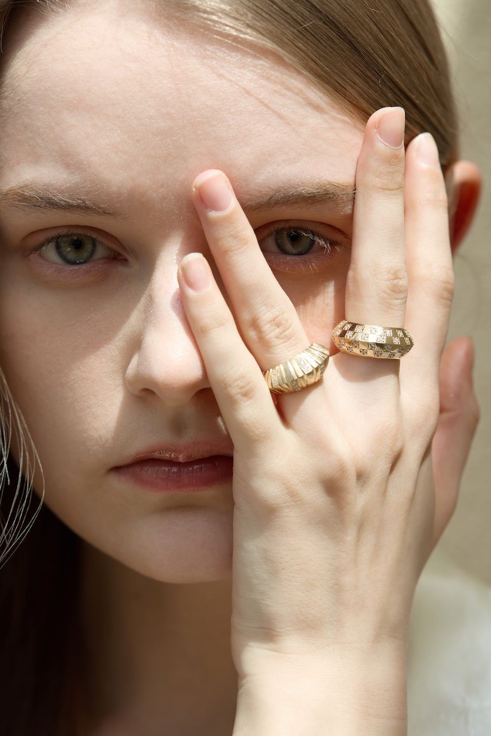Lattice Crystal Ring Gold