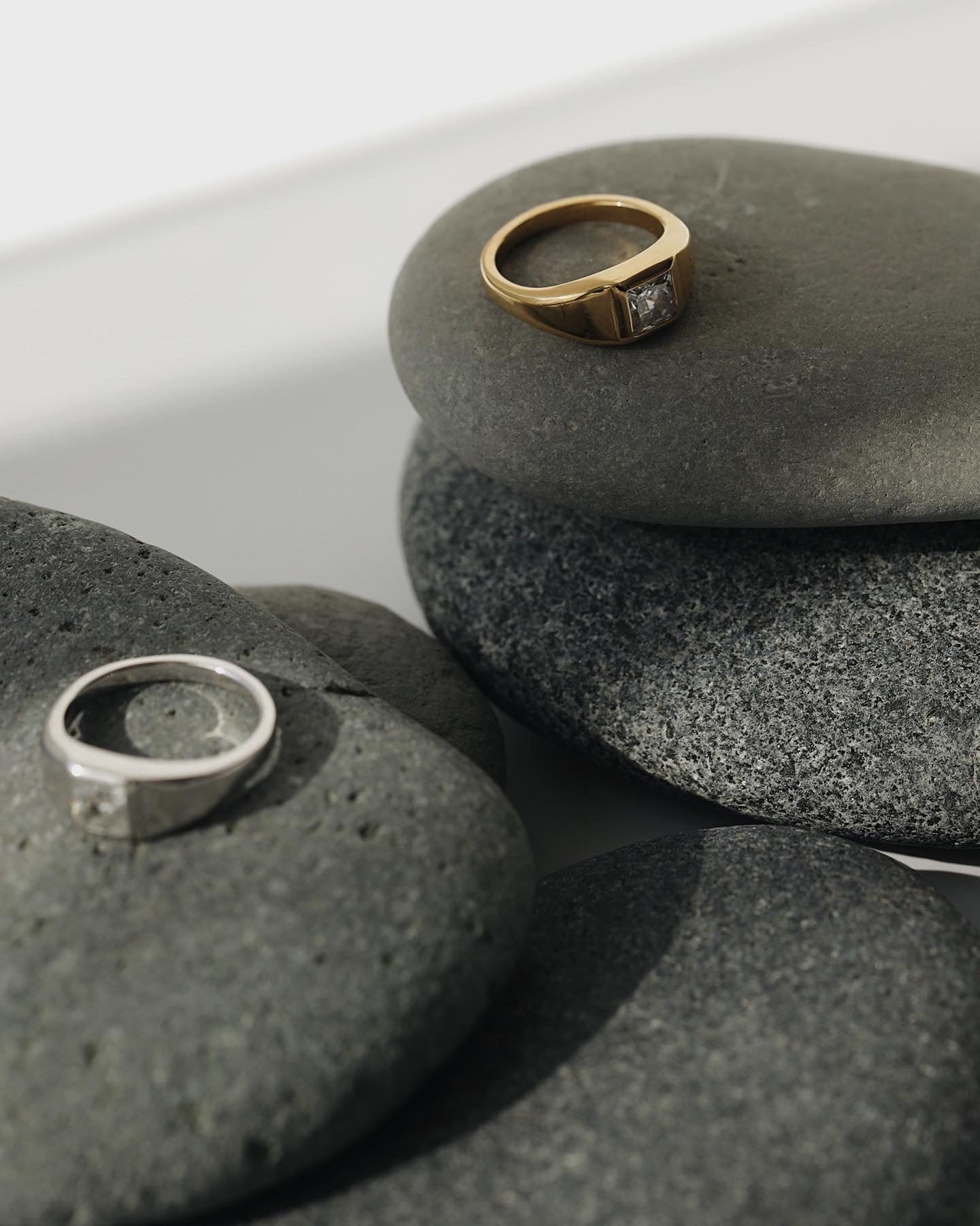 Square Stone Pinky  Ring Gold