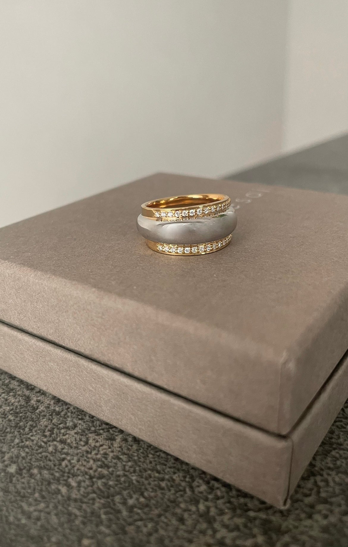 Crystal Combi Ring Silver