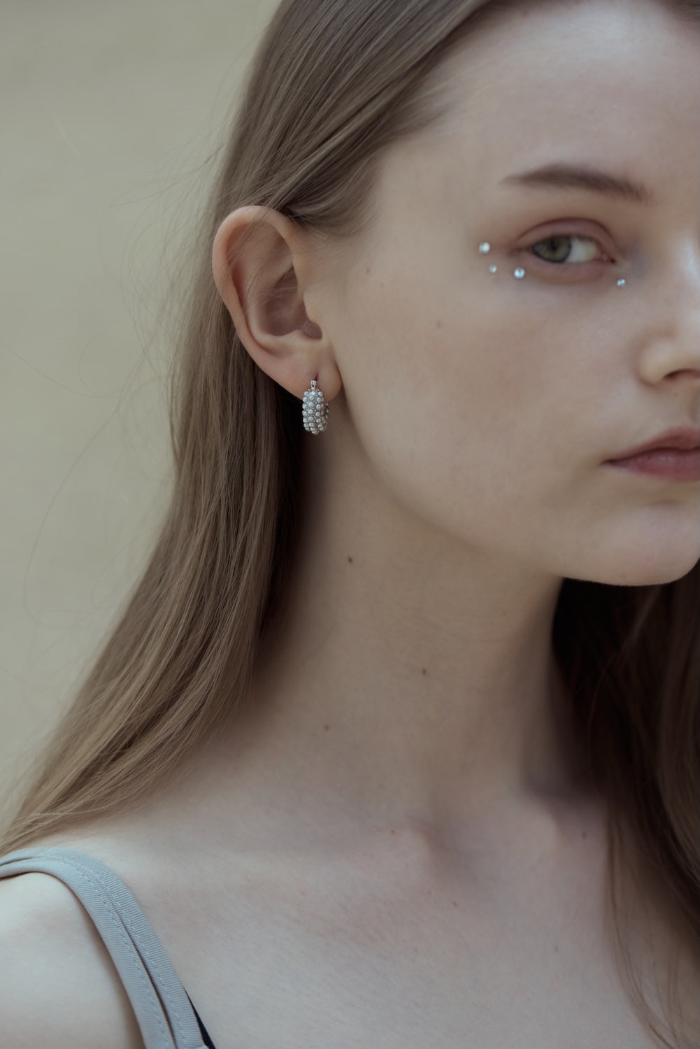 Crystal Hoop Pierce Silver – C'esoi