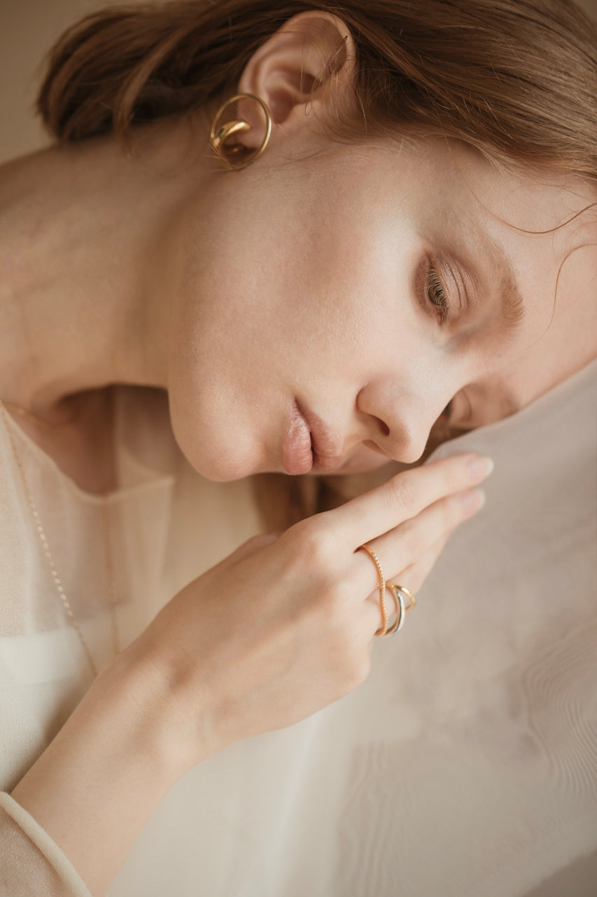 【cesoi】 2Finger Crystal Ring Gold ゴールド 2Finger Crystal Ring Gold – C'esoi