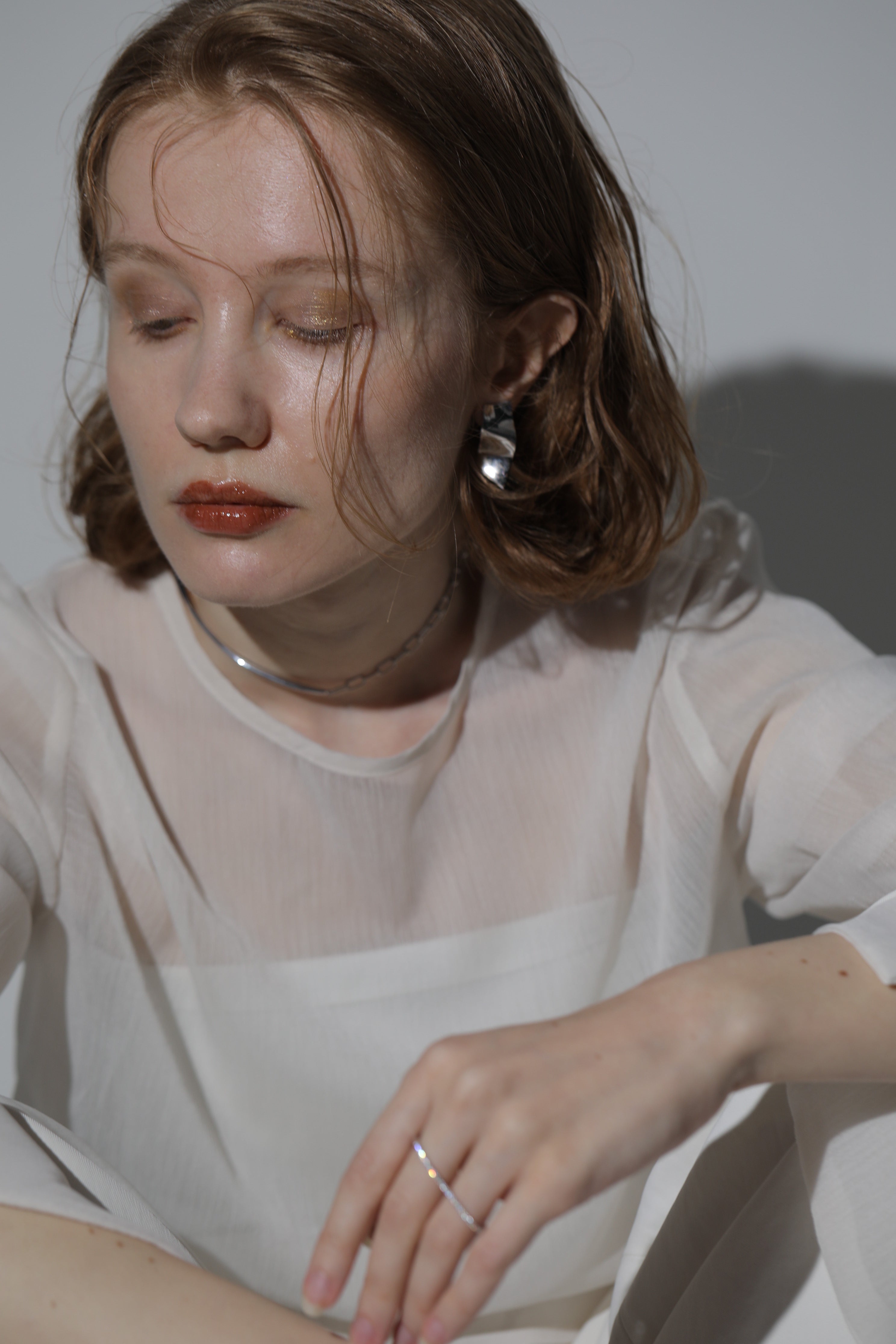 2Finger Crystal Ring Silver – C'esoi