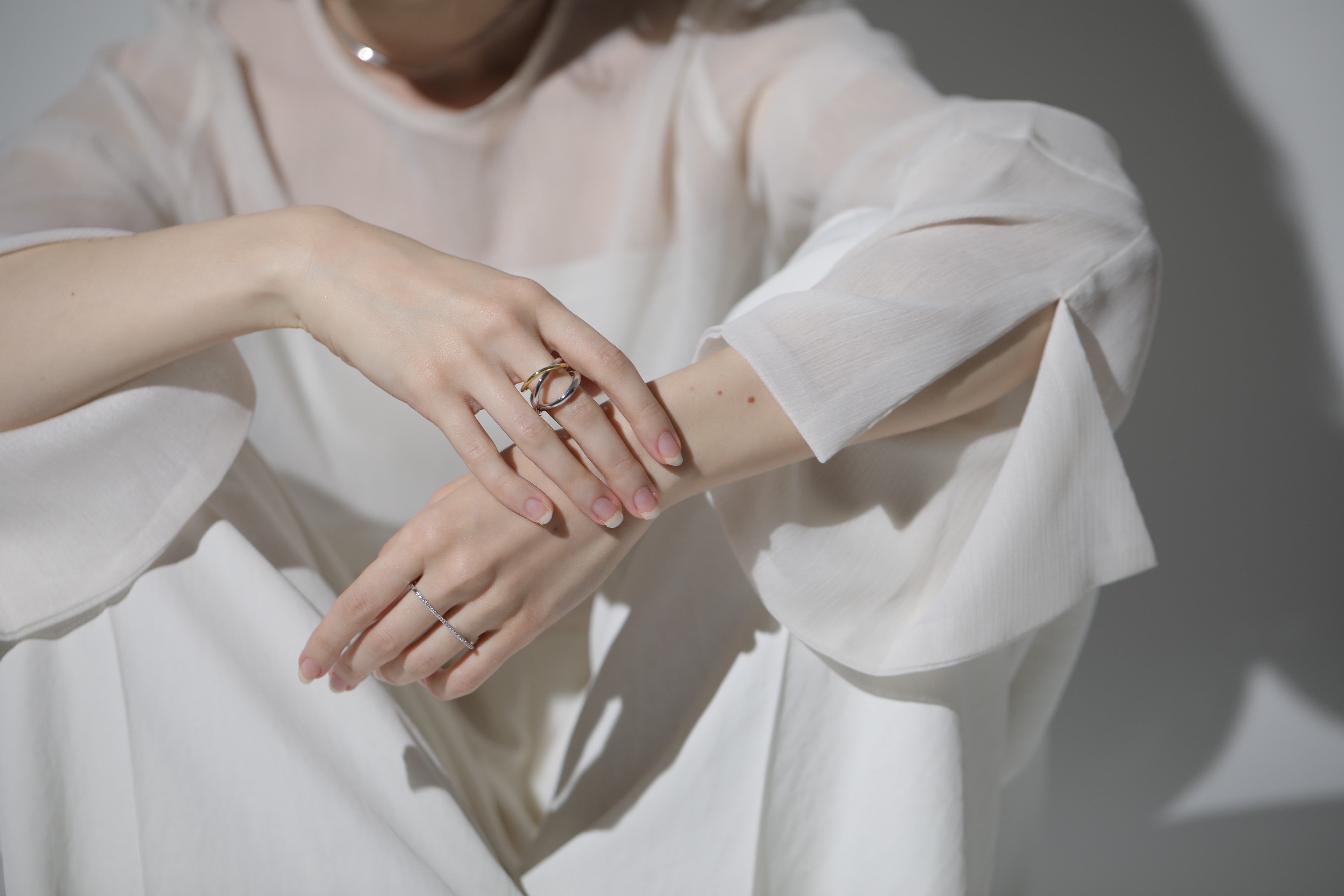 cesoi リング★2Finger Crystal Ring Silver★ 2Finger Crystal Ring Silver – C'esoi